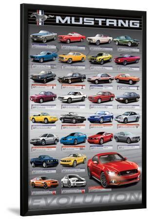 Ford Mustang through the years large promo poster 50 years anniversary